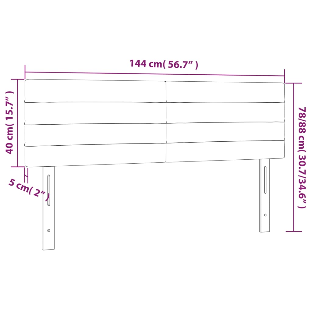 vidaXL Tăblie de pat cu LED, negru, 144x5x78/88 cm, textil vidaXL Tăblie de pat cu LED, negru, 144x5x78/88 cm, textil