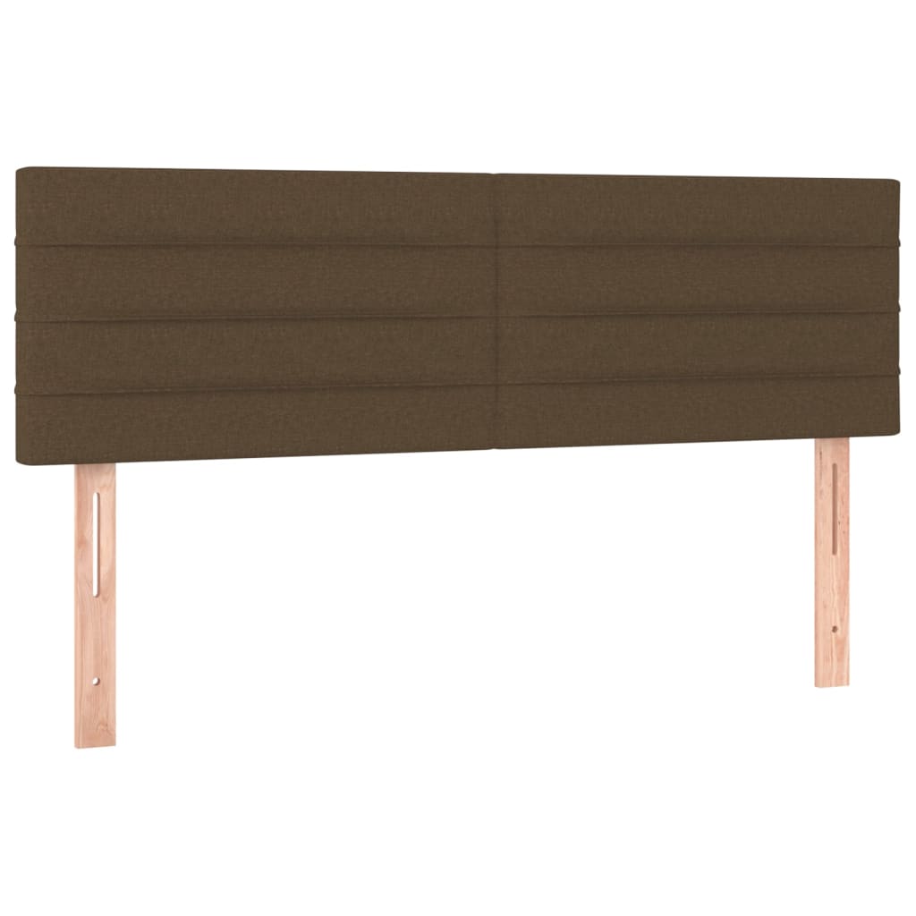 vidaXL Tăblie de pat cu LED, maro închis, 144x5x78/88 cm, textil vidaXL Tăblie de pat cu LED, maro închis, 144x5x78/88 cm, textil