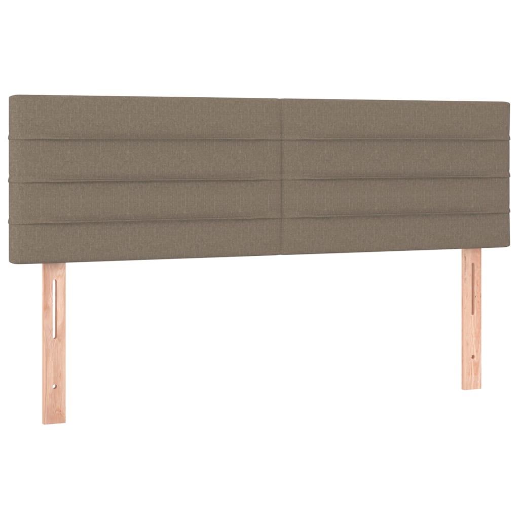 vidaXL Tăblie de pat cu LED, gri taupe, 144x5x78/88 cm, textil vidaXL Tăblie de pat cu LED, gri taupe, 144x5x78/88 cm, textil