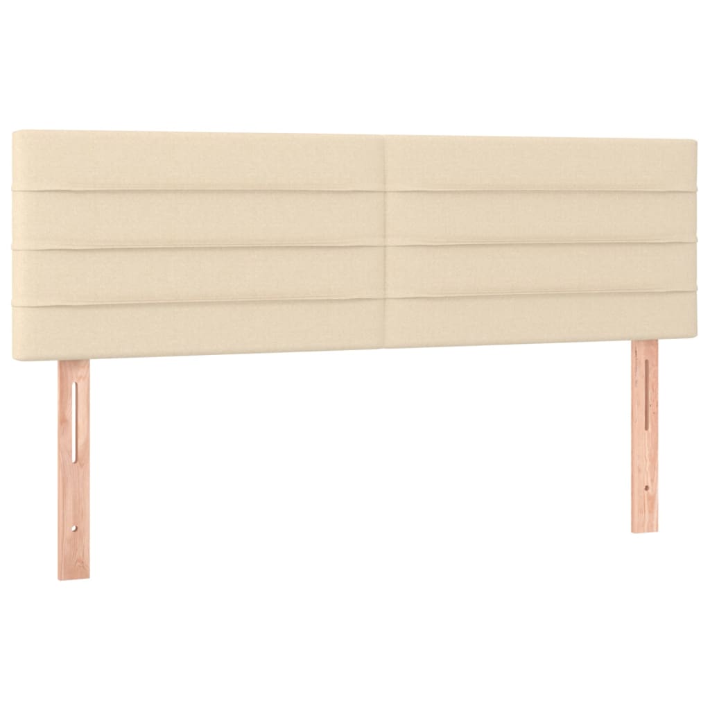 vidaXL Tăblie de pat cu LED, crem, 144x5x78/88 cm, textil vidaXL Tăblie de pat cu LED, crem, 144x5x78/88 cm, textil