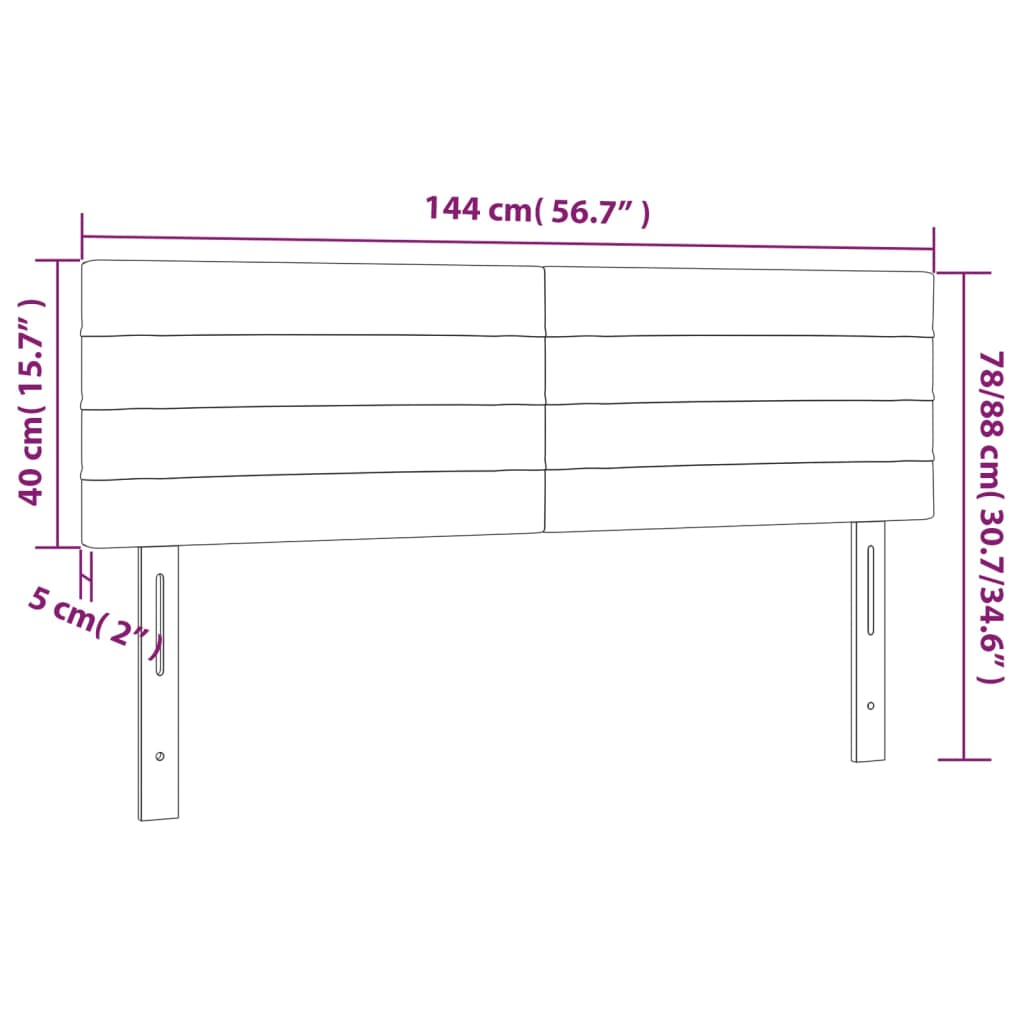 vidaXL Tăblie de pat cu LED, albastru, 144x5x78/88 cm, textil vidaXL Tăblie de pat cu LED, albastru, 144x5x78/88 cm, textil