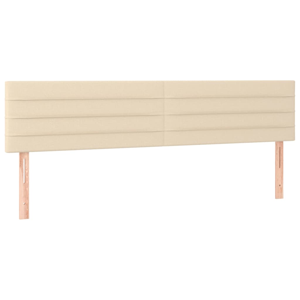 vidaXL Tăblie de pat cu LED, crem, 160x5x78/88 cm, textil vidaXL Tăblie de pat cu LED, crem, 160x5x78/88 cm, textil