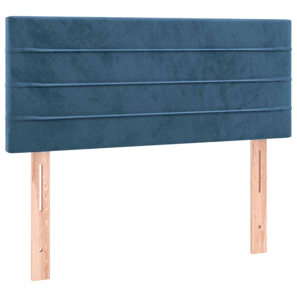 vidaXL Tăblie de pat cu LED, albastru închis, 80x5x78/88 cm, catifea