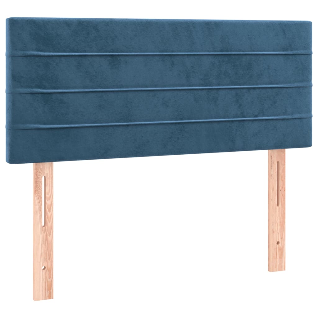 vidaXL Tăblie de pat cu LED, albastru închis, 100x5x78/88 cm, catifea vidaXL Tăblie de pat cu LED, albastru închis, 100x5x78/88 cm, catifea