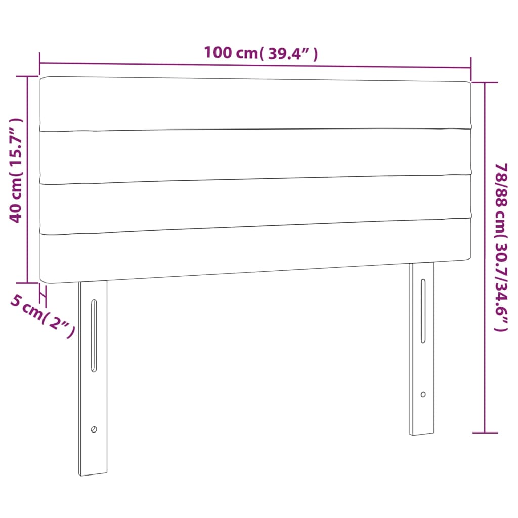 vidaXL Tăblie de pat cu LED, albastru închis, 100x5x78/88 cm, catifea vidaXL Tăblie de pat cu LED, albastru închis, 100x5x78/88 cm, catifea