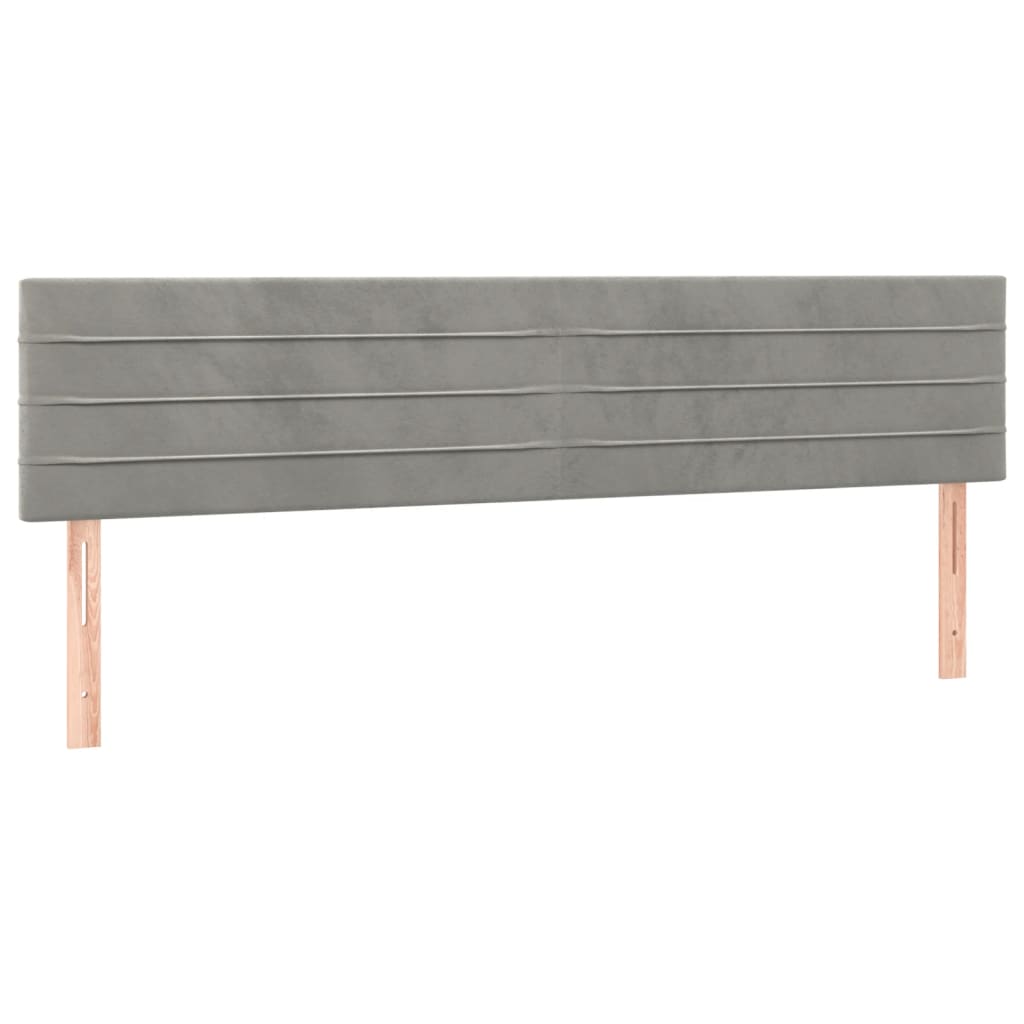 vidaXL Tăblie de pat cu LED, gri deschis, 200x5x78/88 cm, catifea vidaXL Tăblie de pat cu LED, gri deschis, 200x5x78/88 cm, catifea