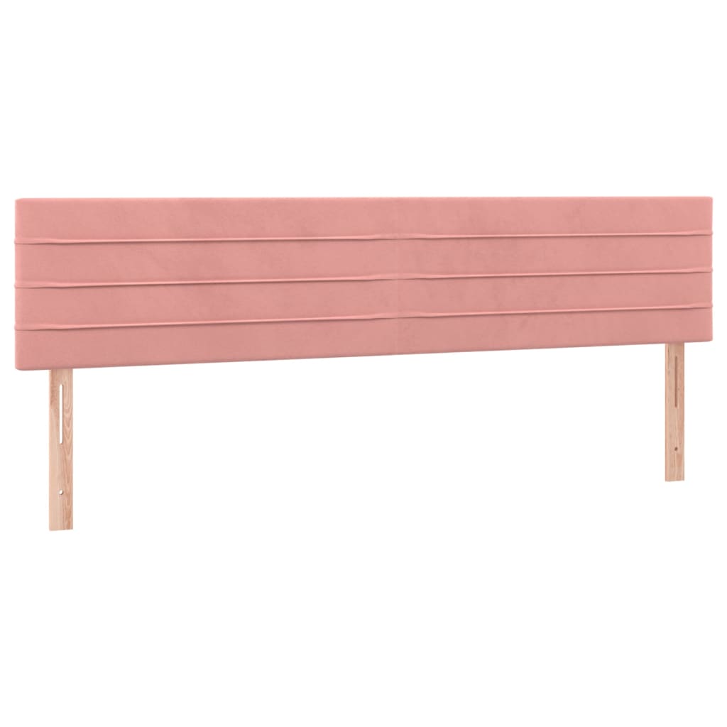 vidaXL Tăblie de pat cu LED, roz, 200x5x78/88 cm, catifea