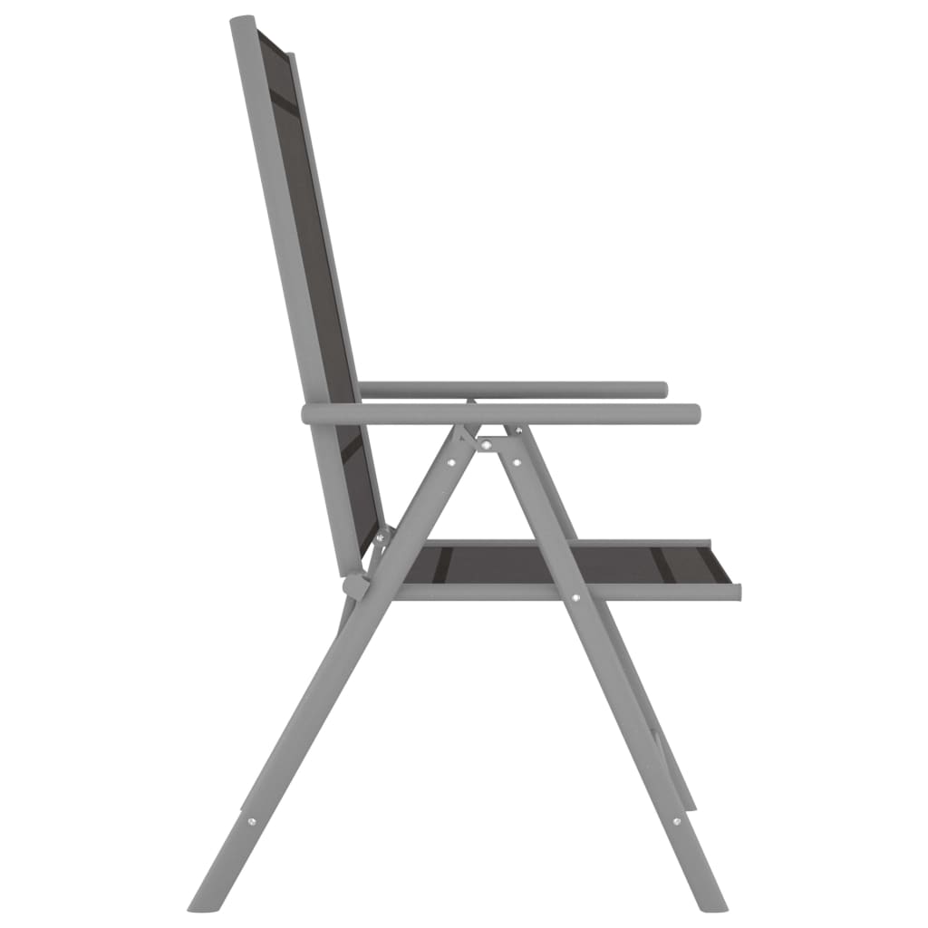 vidaXL Scaune de grădină pliante, 6 buc., negru, textilenă