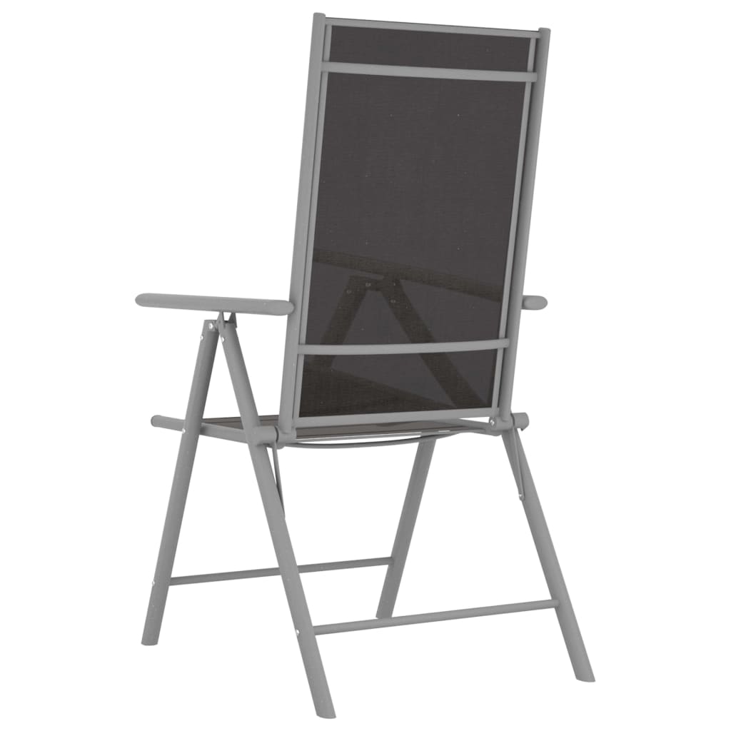 vidaXL Scaune de grădină pliante, 6 buc., negru, textilenă