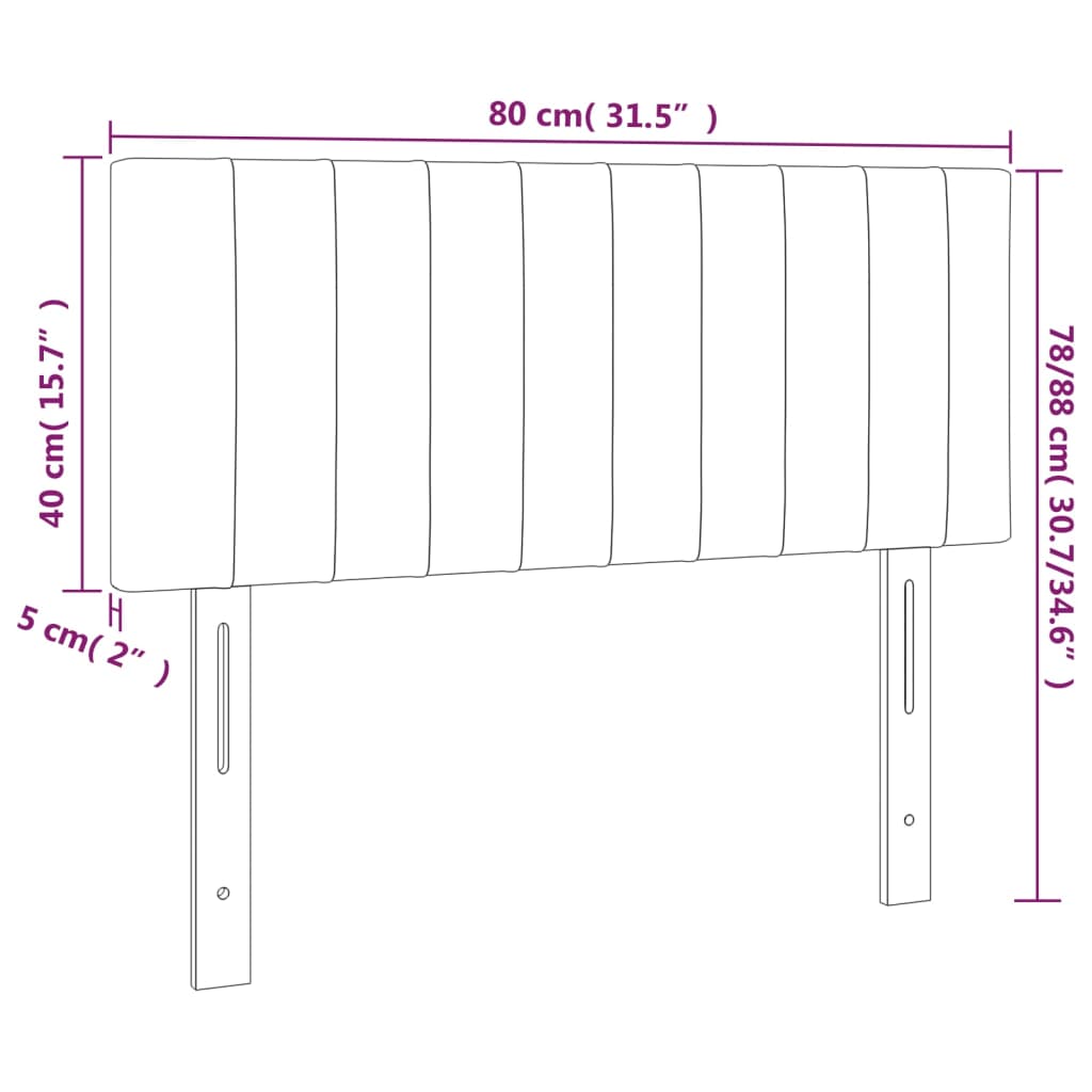 vidaXL Tăblie de pat cu LED, albastru, 80x5x78/88 cm, textil