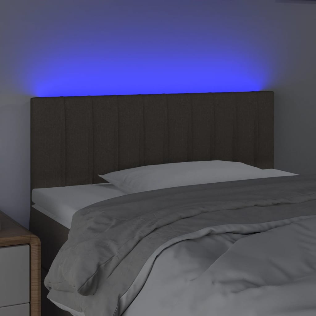 vidaXL Tăblie de pat cu LED, gri taupe, 90x5x78/88 cm, textil vidaXL Tăblie de pat cu LED, gri taupe, 90x5x78/88 cm, textil