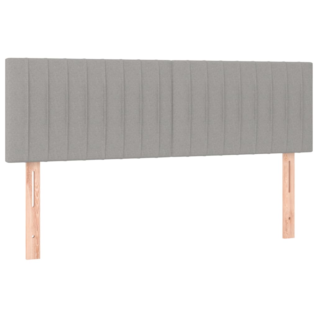 vidaXL Tăblie de pat cu LED, gri deschis, 144x5x78/88 cm, textil