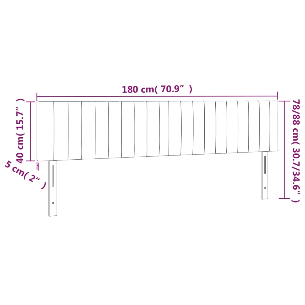 vidaXL Tăblie de pat cu LED, crem, 180x5x78/88 cm, textil vidaXL Tăblie de pat cu LED, crem, 180x5x78/88 cm, textil