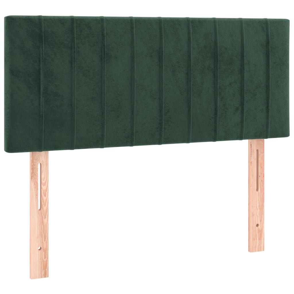 vidaXL Tăblie de pat cu LED, verde închis, 90x5x78/88 cm, catifea vidaXL Tăblie de pat cu LED, verde închis, 90x5x78/88 cm, catifea