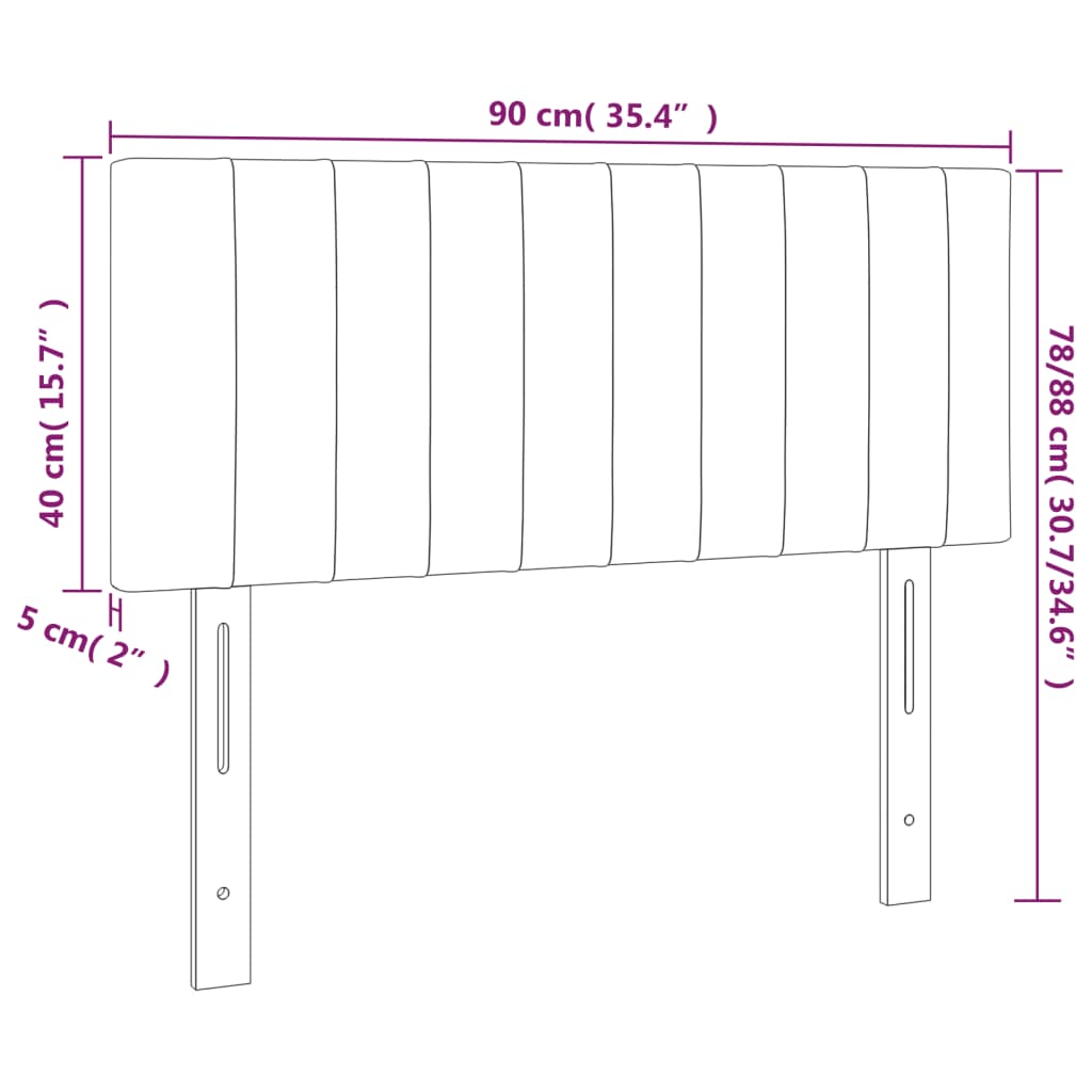 vidaXL Tăblie de pat cu LED, albastru închis, 90x5x78/88 cm, catifea