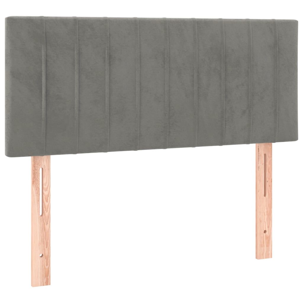 vidaXL Tăblie de pat cu LED, gri deschis, 100x5x78/88 cm, catifea