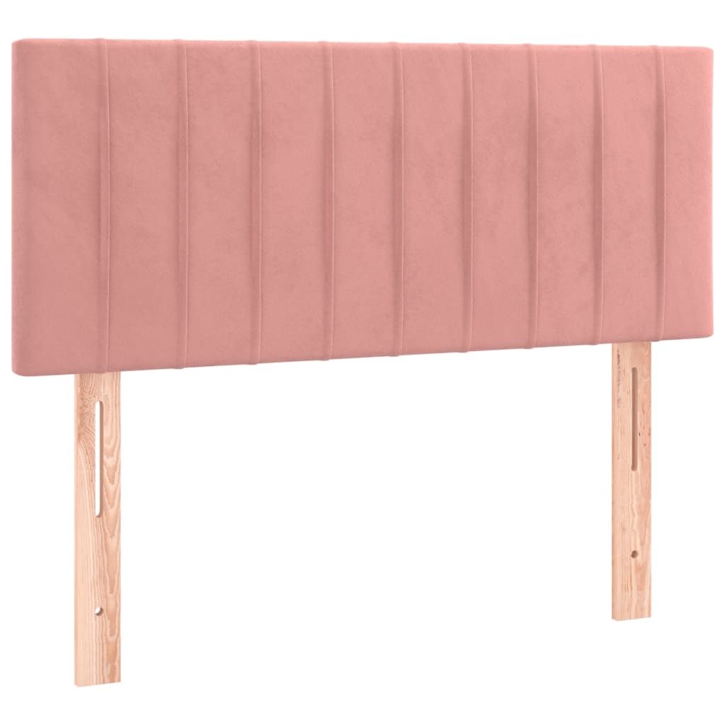 vidaXL Tăblie de pat cu LED, roz, 90x5x78/88 cm, catifea vidaXL Tăblie de pat cu LED, roz, 90x5x78/88 cm, catifea