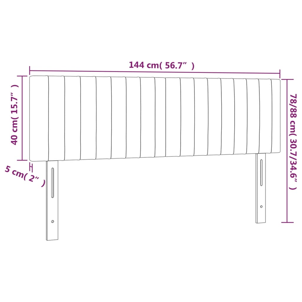 vidaXL Tăblie de pat cu LED, negru, 144x5x78/88 cm, catifea vidaXL Tăblie de pat cu LED, negru, 144x5x78/88 cm, catifea