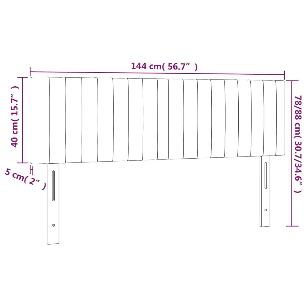vidaXL Tăblie de pat cu LED, albastru închis, 144x5x78/88 cm, catifea