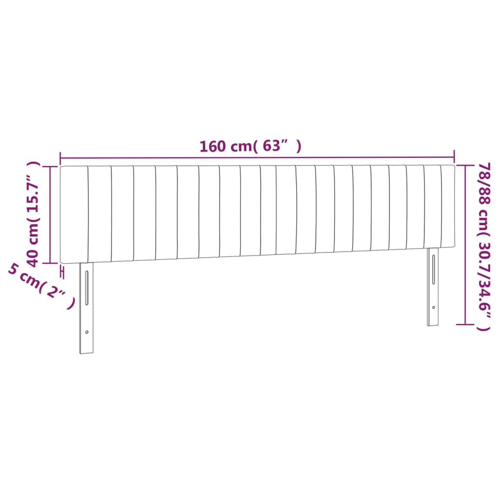 vidaXL Tăblie de pat cu LED, albastru închis, 160x5x78/88 cm, catifea
