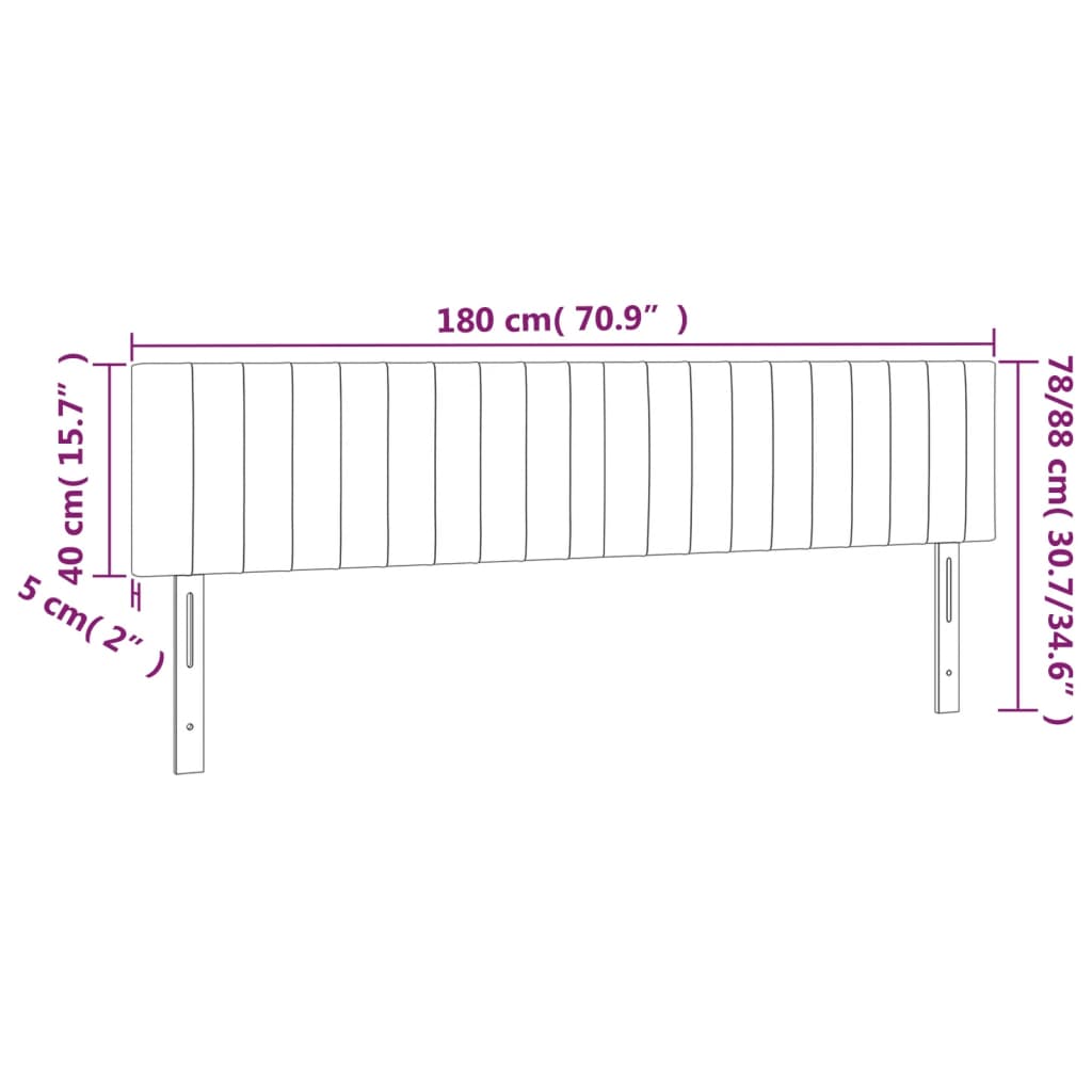 vidaXL Tăblie de pat cu LED, gri deschis, 180x5x78/88 cm, catifea vidaXL Tăblie de pat cu LED, gri deschis, 180x5x78/88 cm, catifea