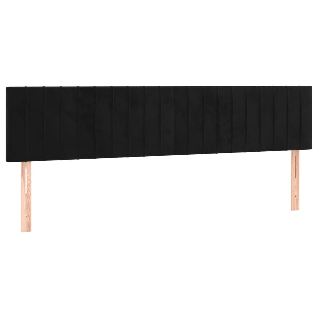 vidaXL Tăblie de pat cu LED, negru, 180x5x78/88 cm, catifea vidaXL Tăblie de pat cu LED, negru, 180x5x78/88 cm, catifea