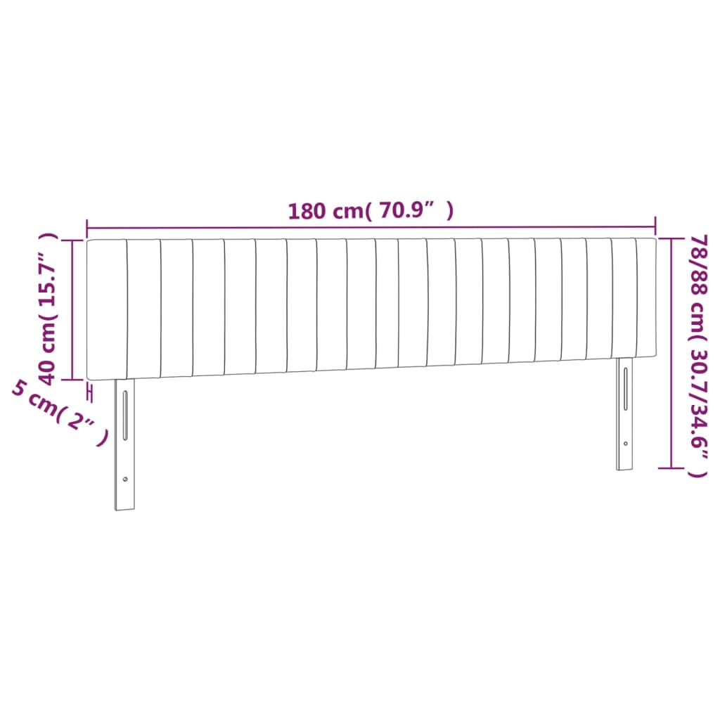 vidaXL Tăblie de pat cu LED, albastru închis, 180x5x78/88 cm, catifea