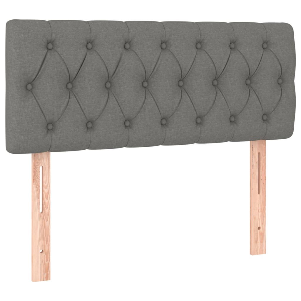 vidaXL Tăblie de pat cu LED, gri închis, 100x7x78/88 cm, textil vidaXL Tăblie de pat cu LED, gri închis, 100x7x78/88 cm, textil