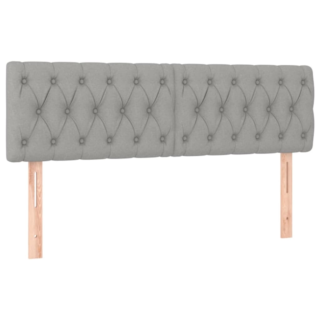 vidaXL Tăblie de pat cu LED, gri deschis, 144x7x78/88 cm, textil