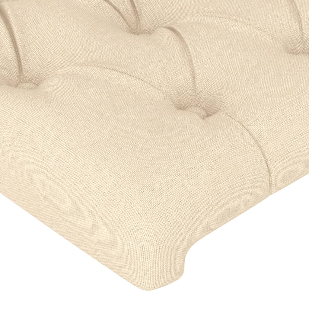 vidaXL Tăblie de pat cu LED, crem, 144x7x78/88 cm, textil
