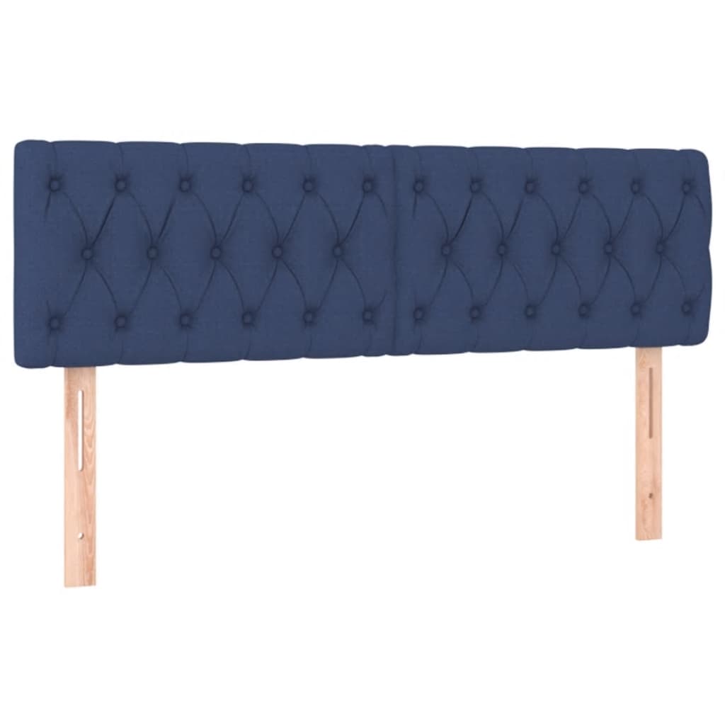 vidaXL Tăblie de pat cu LED, albastru, 144x7x78/88 cm, textil vidaXL Tăblie de pat cu LED, albastru, 144x7x78/88 cm, textil
