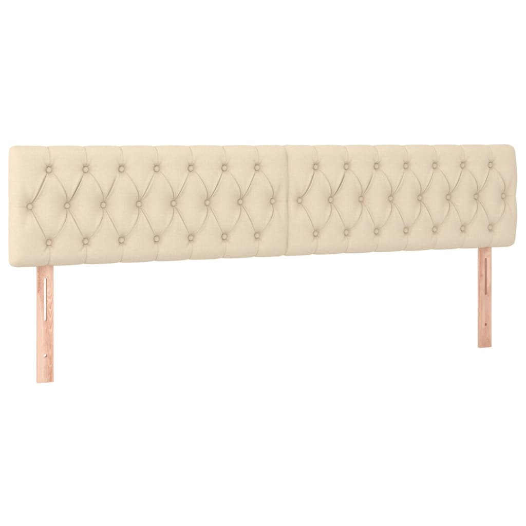 vidaXL Tăblie de pat cu LED, crem, 180x7x78/88 cm, textil