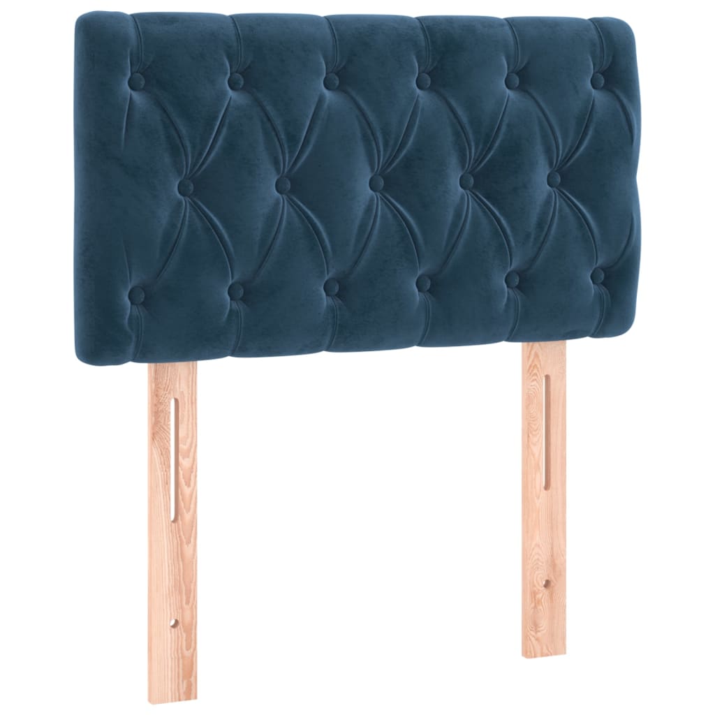 vidaXL Tăblie de pat cu LED, albastru închis, 80x7x78/88 cm, catifea