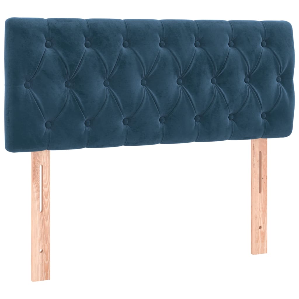 vidaXL Tăblie de pat cu LED, albastru închis, 90x7x78/88 cm, catifea