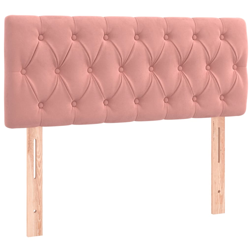 vidaXL Tăblie de pat cu LED, roz, 90x7x78/88 cm, catifea