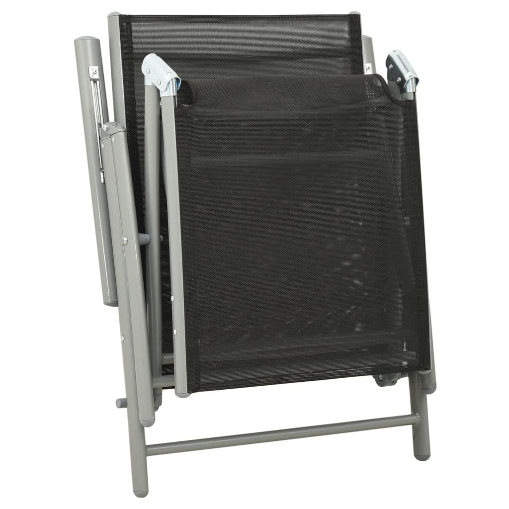 vidaXL Set mobilier de grădină, 3 piese, argintiu, textilenă&aluminiu vidaXL Set mobilier de grădină, 3 piese, argintiu, textilenă&aluminiu