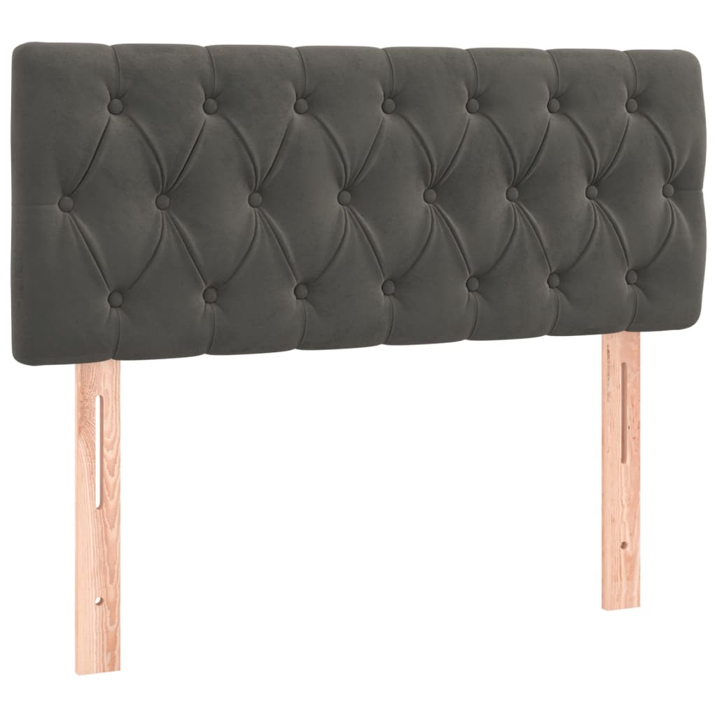 vidaXL Tăblie de pat cu LED, gri închis, 100x7x78/88 cm, catifea vidaXL Tăblie de pat cu LED, gri închis, 100x7x78/88 cm, catifea