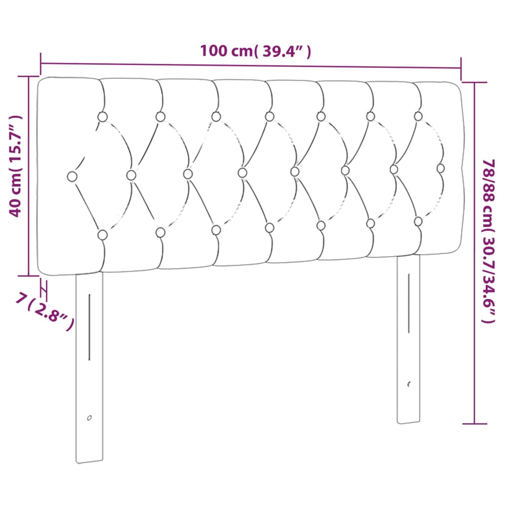 vidaXL Tăblie de pat cu LED, verde închis, 100x7x78/88 cm, catifea
