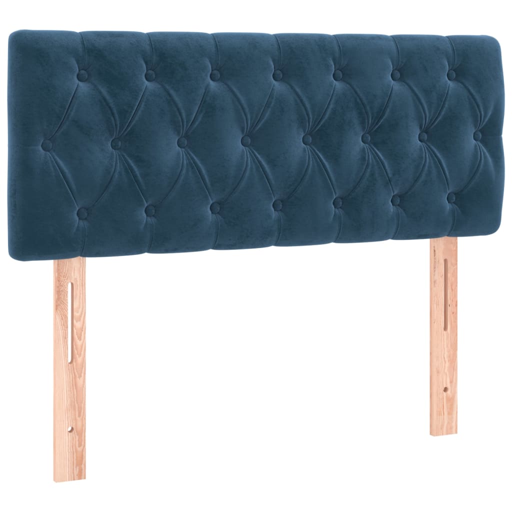 vidaXL Tăblie de pat cu LED, albastru închis, 100x7x78/88 cm, catifea
