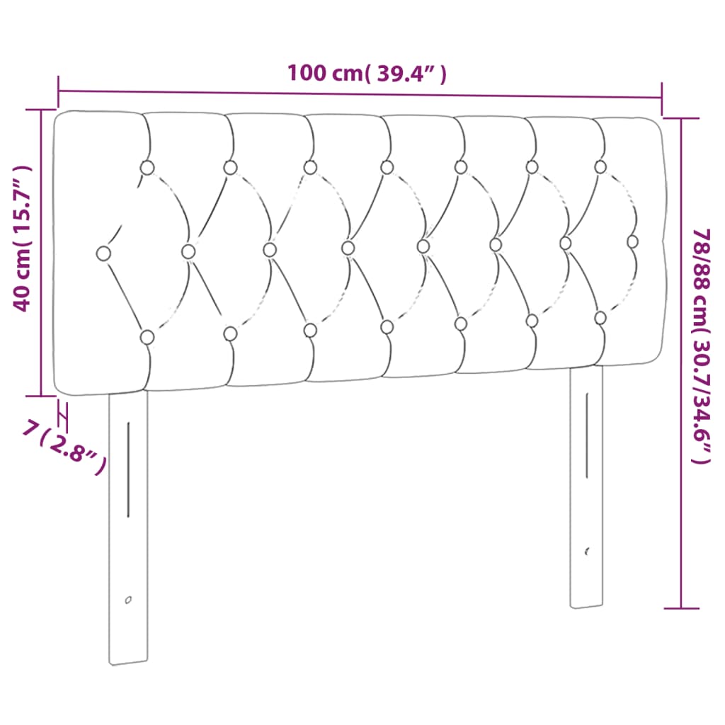 vidaXL Tăblie de pat cu LED, albastru închis, 100x7x78/88 cm, catifea