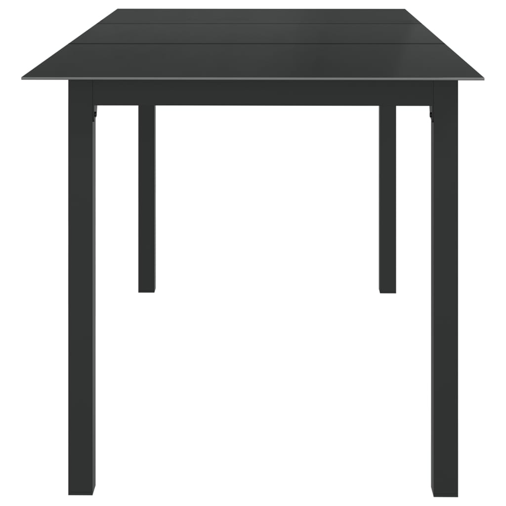 vidaXL Masă de grădină, negru, 150x90x74 cm, aluminiu și sticlă