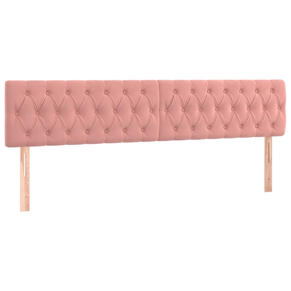 vidaXL Tăblie de pat cu LED, roz, 180x7x78/88 cm, catifea