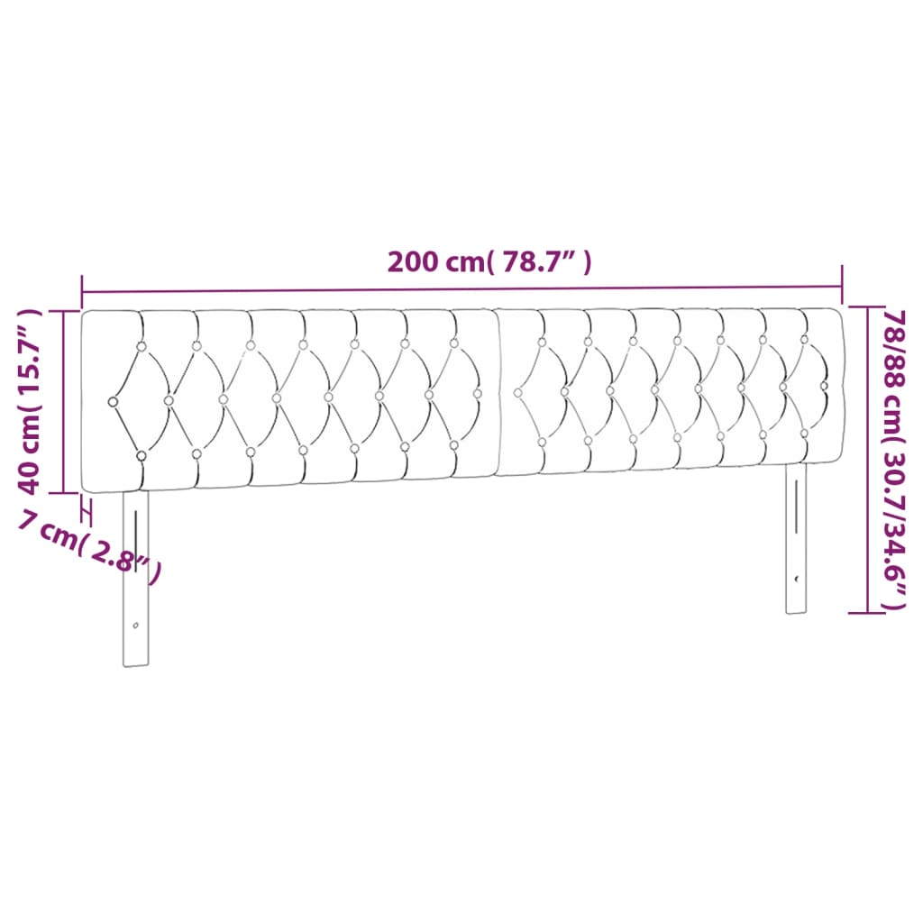 vidaXL Tăblie de pat cu LED, verde închis, 200x7x78/88 cm, catifea vidaXL Tăblie de pat cu LED, verde închis, 200x7x78/88 cm, catifea
