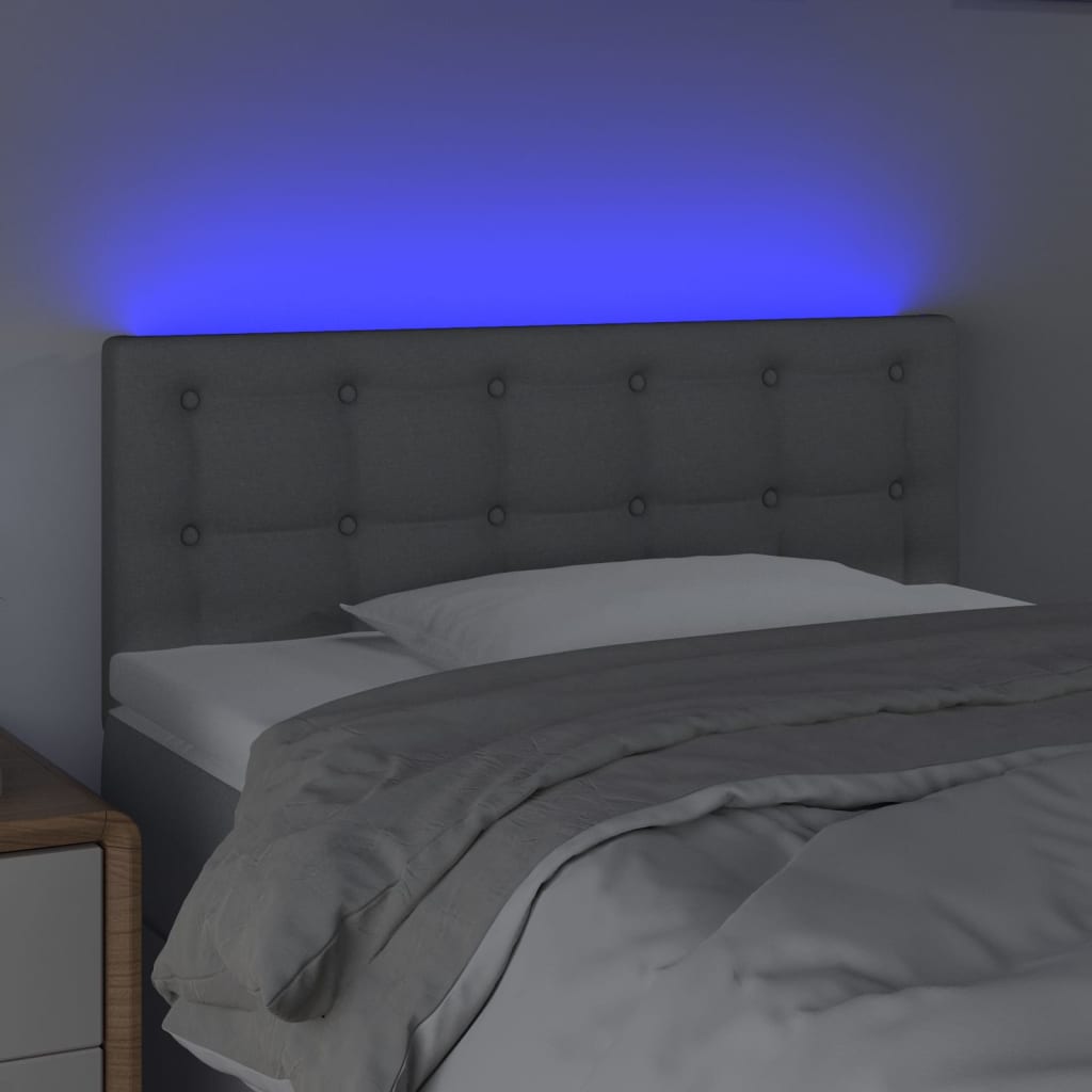 vidaXL Tăblie de pat cu LED, gri deschis, 80x5x78/88 cm, textil vidaXL Tăblie de pat cu LED, gri deschis, 80x5x78/88 cm, textil