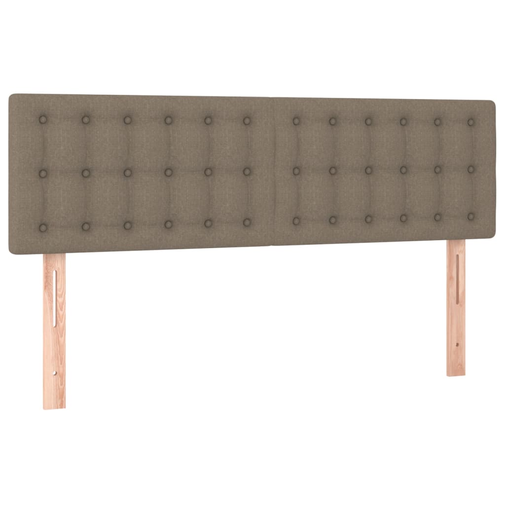 vidaXL Tăblie de pat cu LED, gri taupe, 144x5x78/88 cm, textil vidaXL Tăblie de pat cu LED, gri taupe, 144x5x78/88 cm, textil