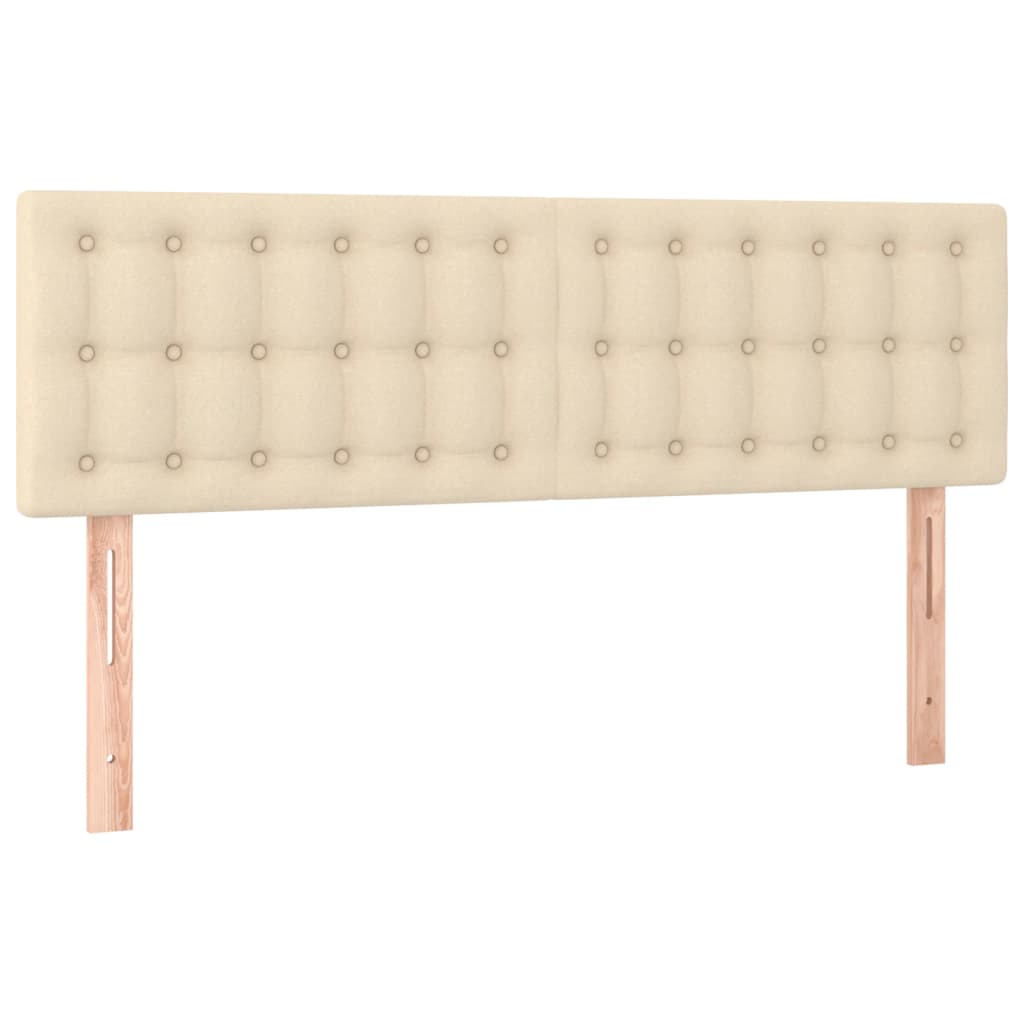 vidaXL Tăblie de pat cu LED, crem, 144x5x78/88 cm, textil vidaXL Tăblie de pat cu LED, crem, 144x5x78/88 cm, textil
