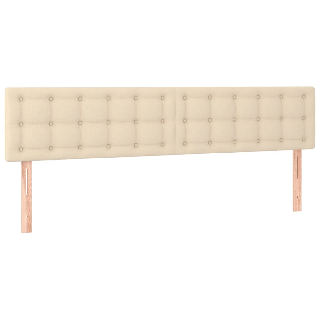 vidaXL Tăblie de pat cu LED, crem, 200x5x78/88 cm, textil