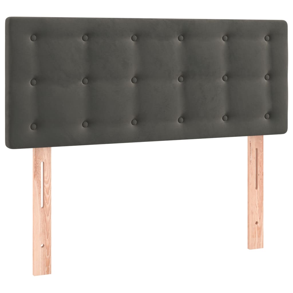vidaXL Tăblie de pat cu LED, gri închis, 80x5x78/88 cm, catifea vidaXL Tăblie de pat cu LED, gri închis, 80x5x78/88 cm, catifea