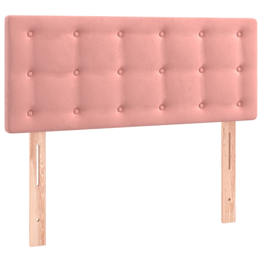 vidaXL Tăblie de pat cu LED, roz, 80x5x78/88 cm, catifea