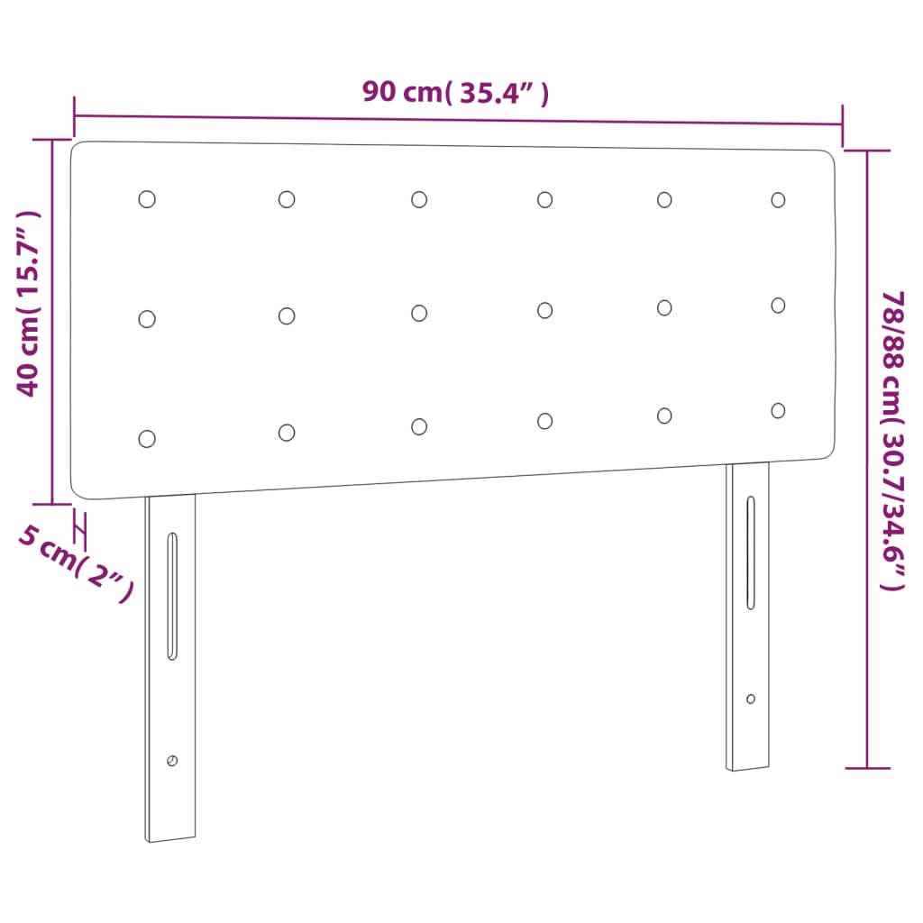 vidaXL Tăblie de pat cu LED, albastru închis, 90x5x78/88 cm, catifea